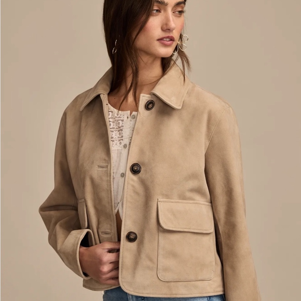 NWT Lucky Brand Genuine Goat Suede Leather Jacket
